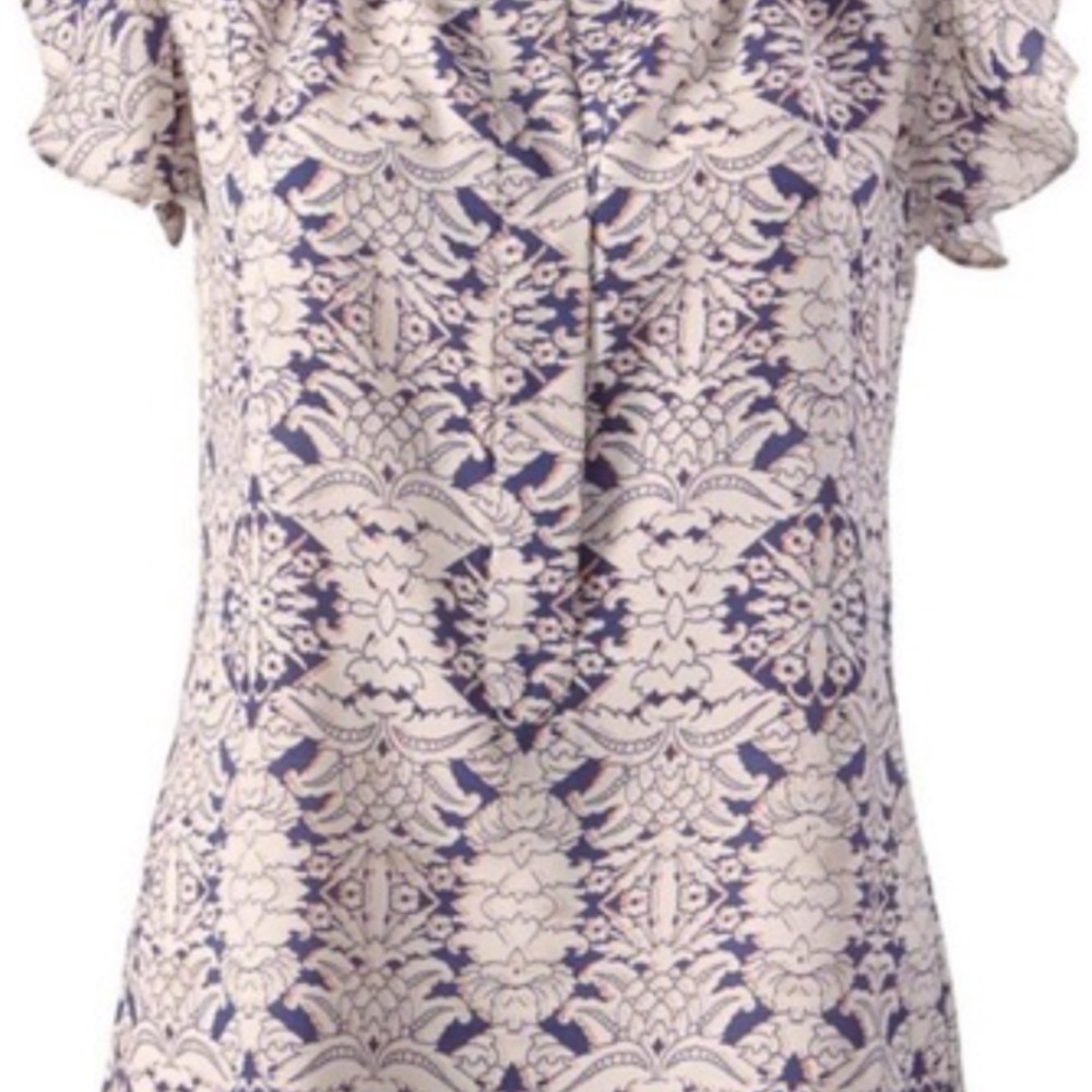 Cabi Flutter Sleeve Print Blouse Top Style #3074 - image 5